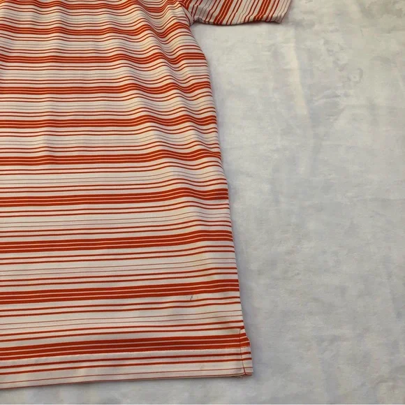 Russell Athletic Clemson Tigers Polo Men’s Size Large Orange & White Striped - Picture 8 of 9
